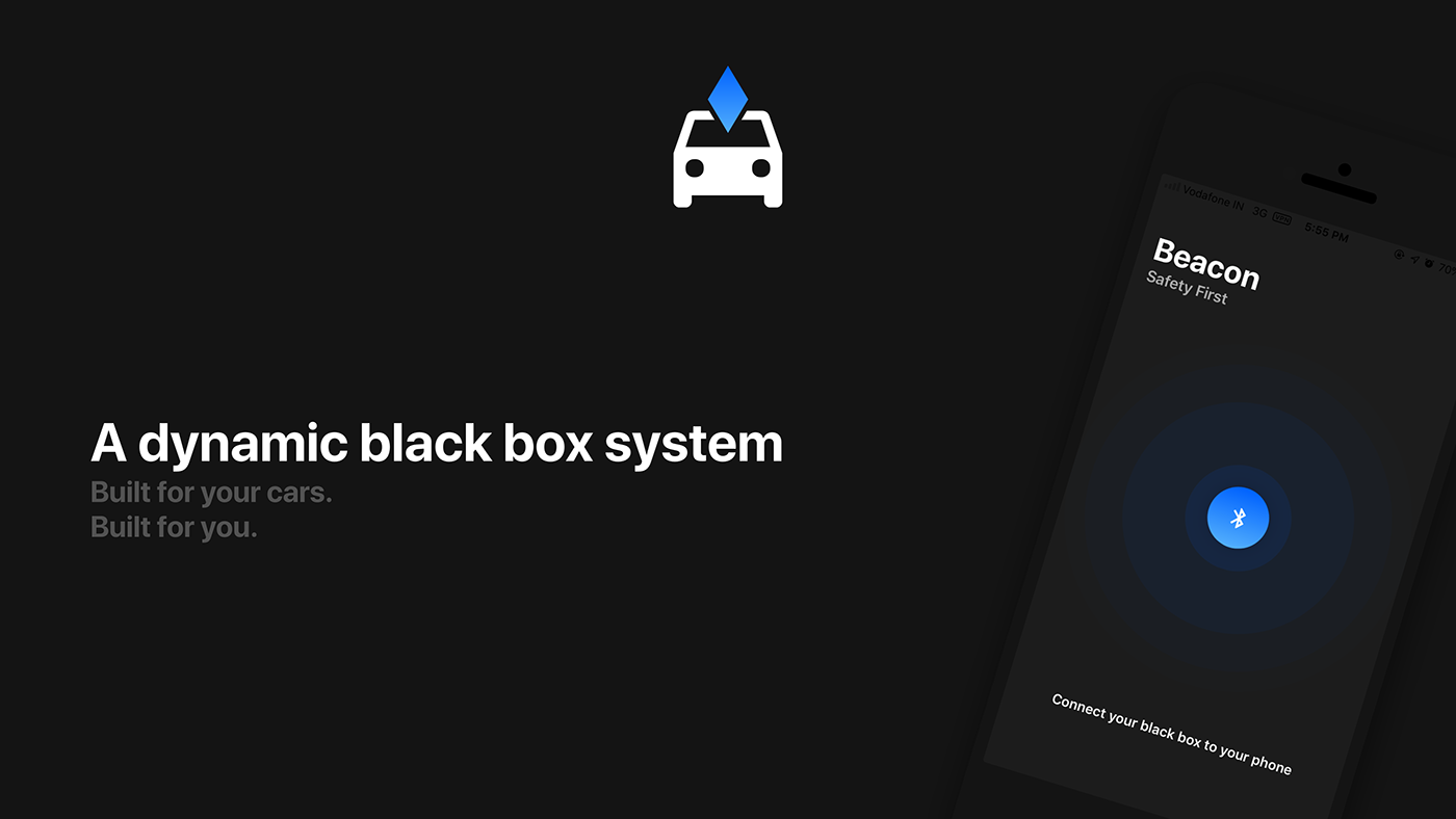 beacon UI product app ios car Black box ux branding  pitch