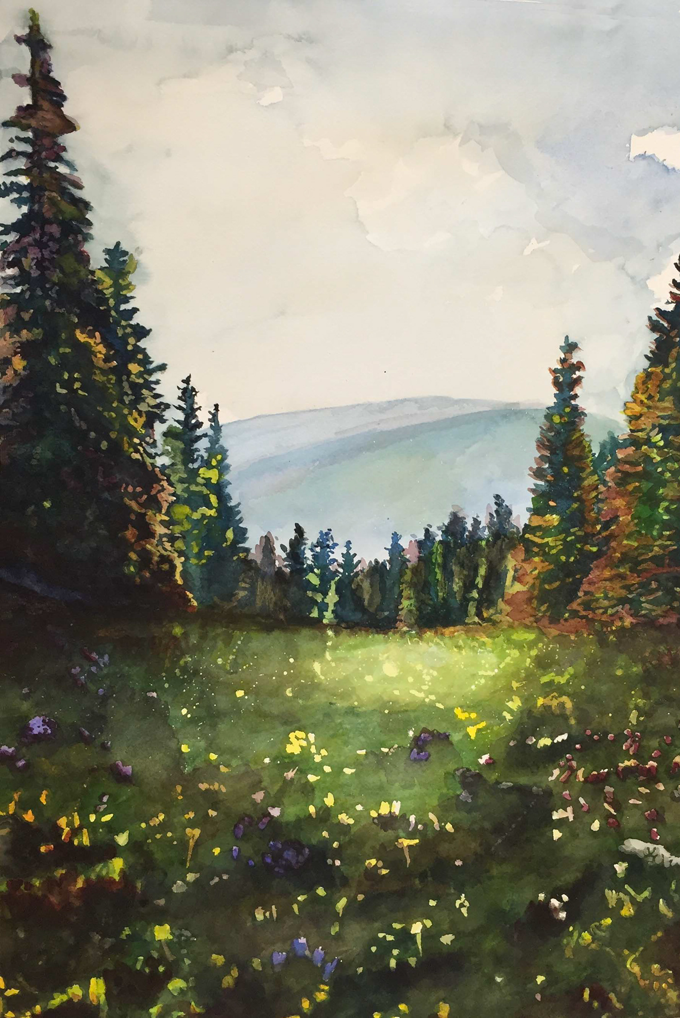 Landscape Nature painting   watercolor
