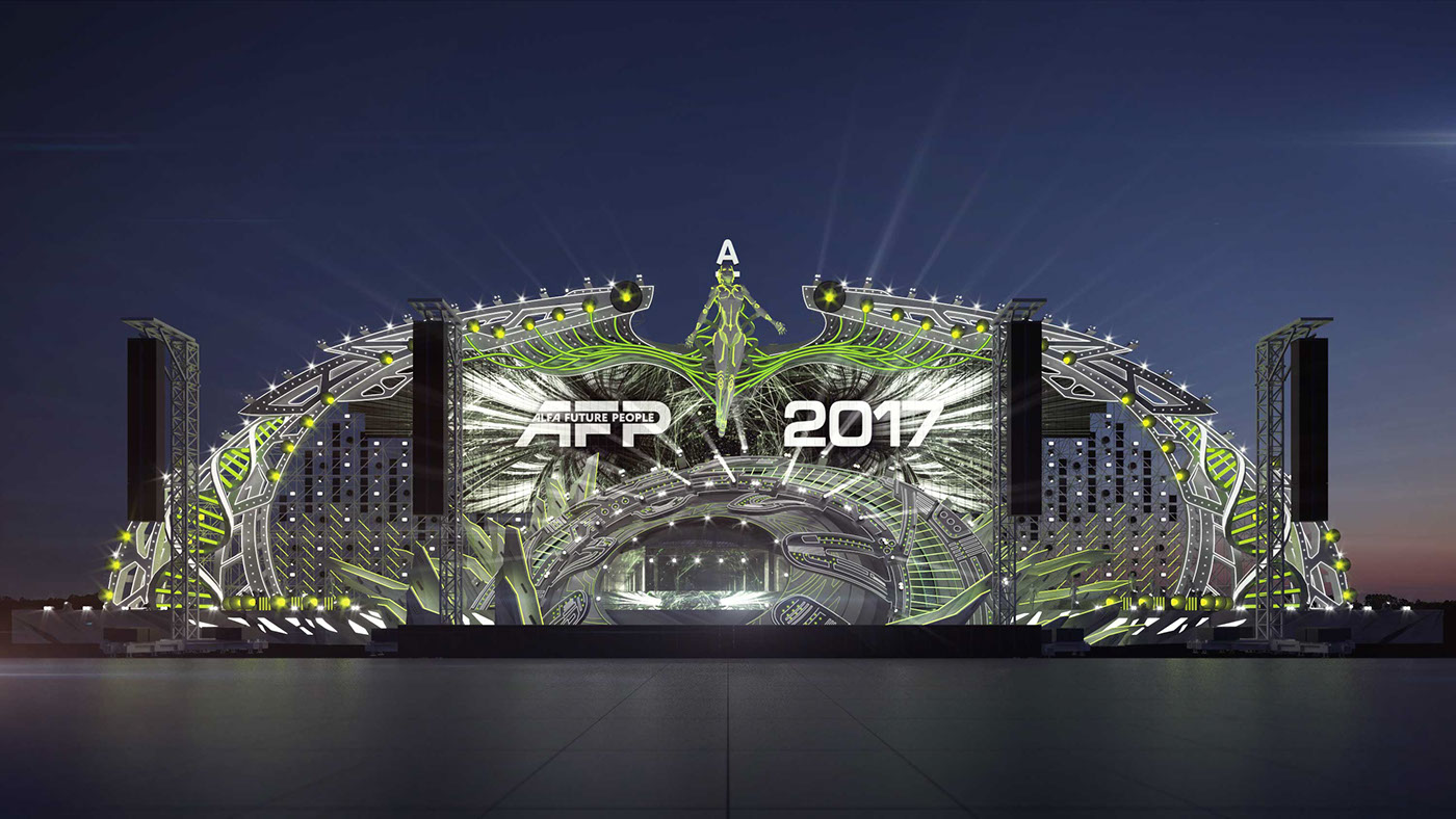 AFP2017 STAGE DESIGN 3d modeling Show Music Festival scenography edm сцена фестиваль шоу