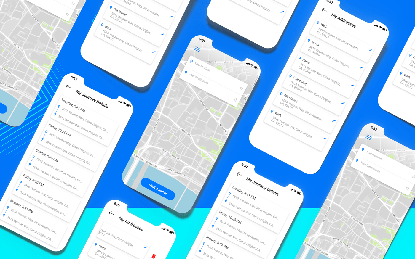 app design gps tracker GPS tracking location location tracker map Map Integration UI/UX user experience user interface