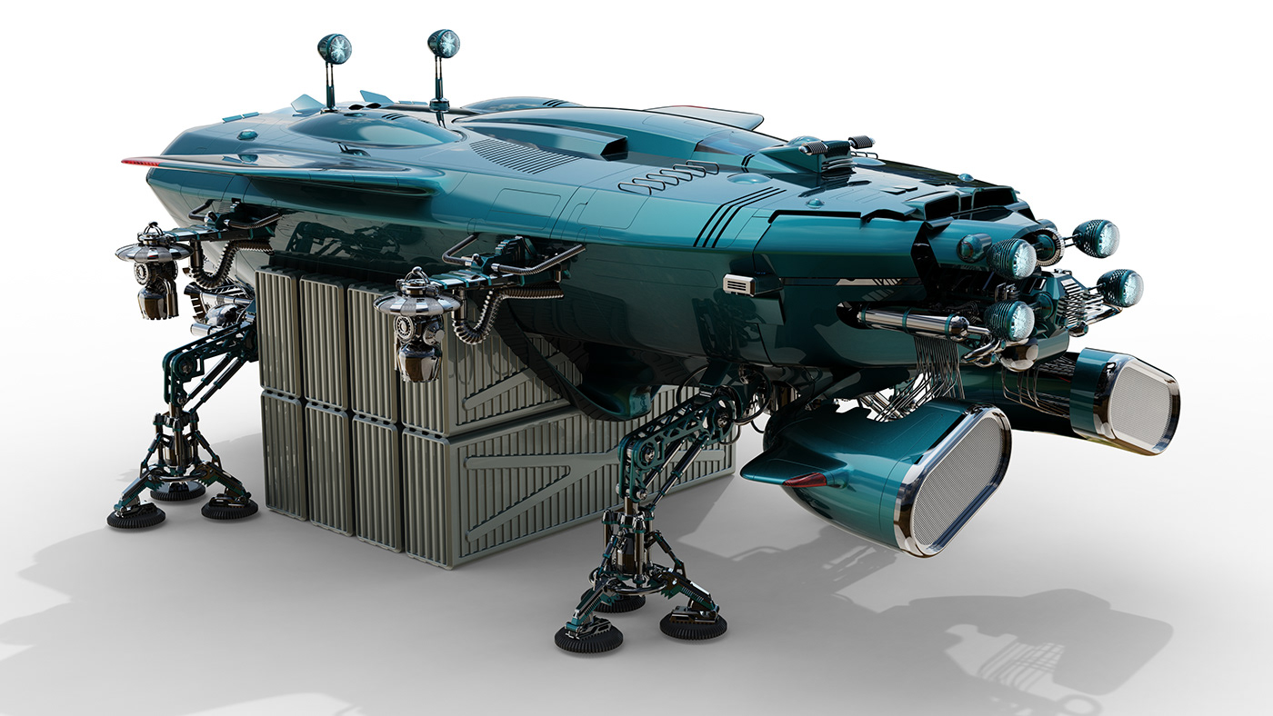 3d modeling concept keyshot Rhino Sci Fi Space  Vehicle Wentworth Institute wit