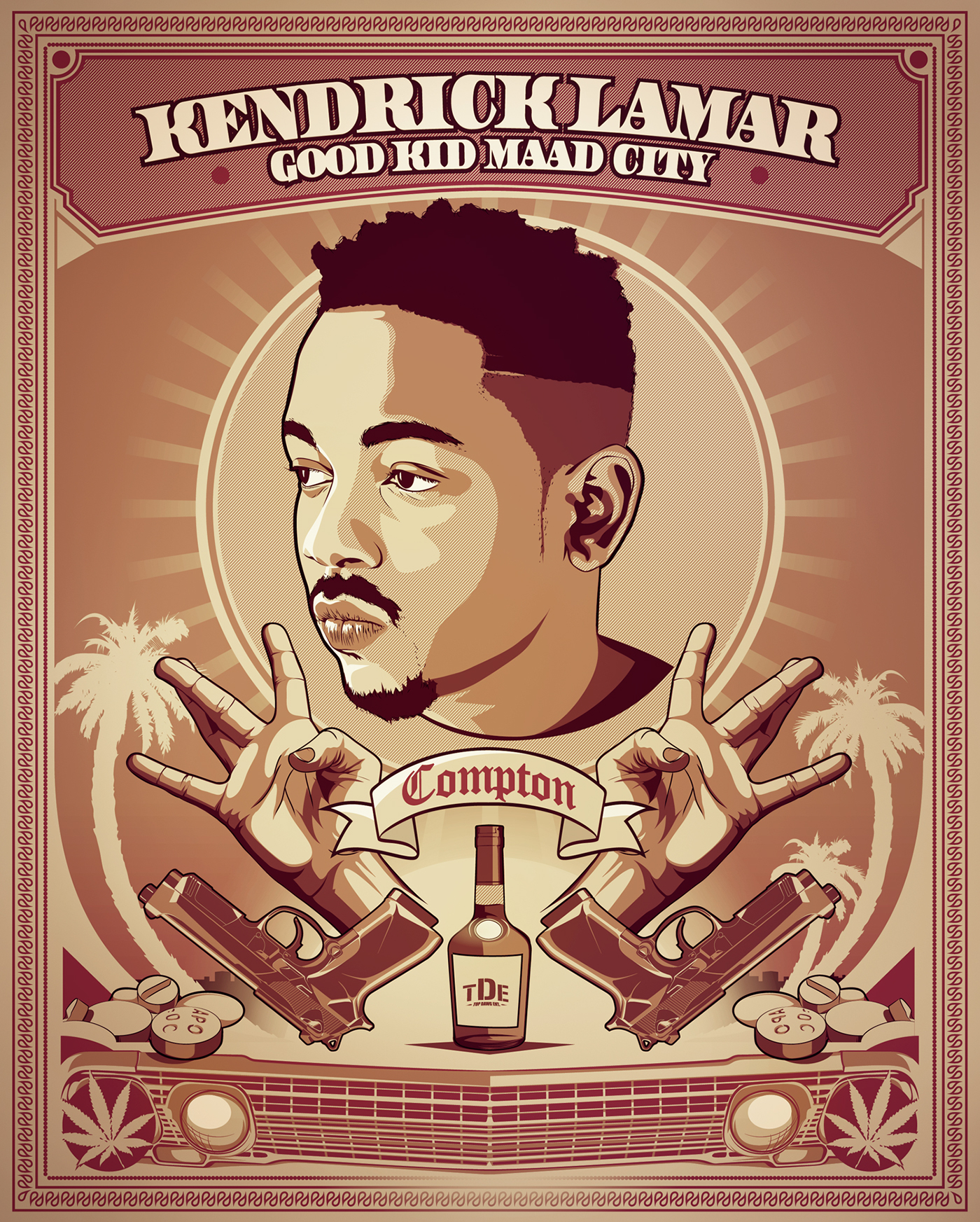 KENDRICK LAMAR - Good Kid MAAD City Poster on Behance Good Kid Maad City Artwork