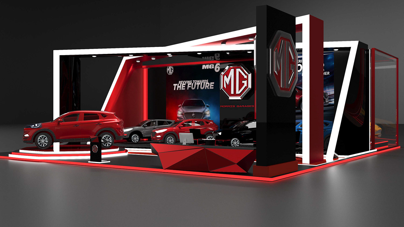3D 3D exhibition MG Motor setup stall