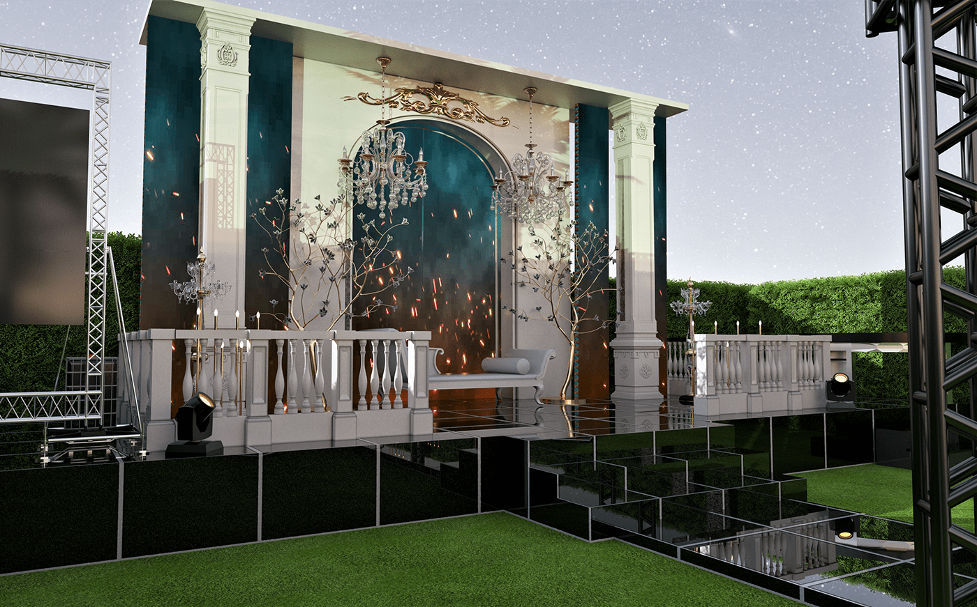 venue wedding decor Render exterior vray SketchUP luxury garden Nature