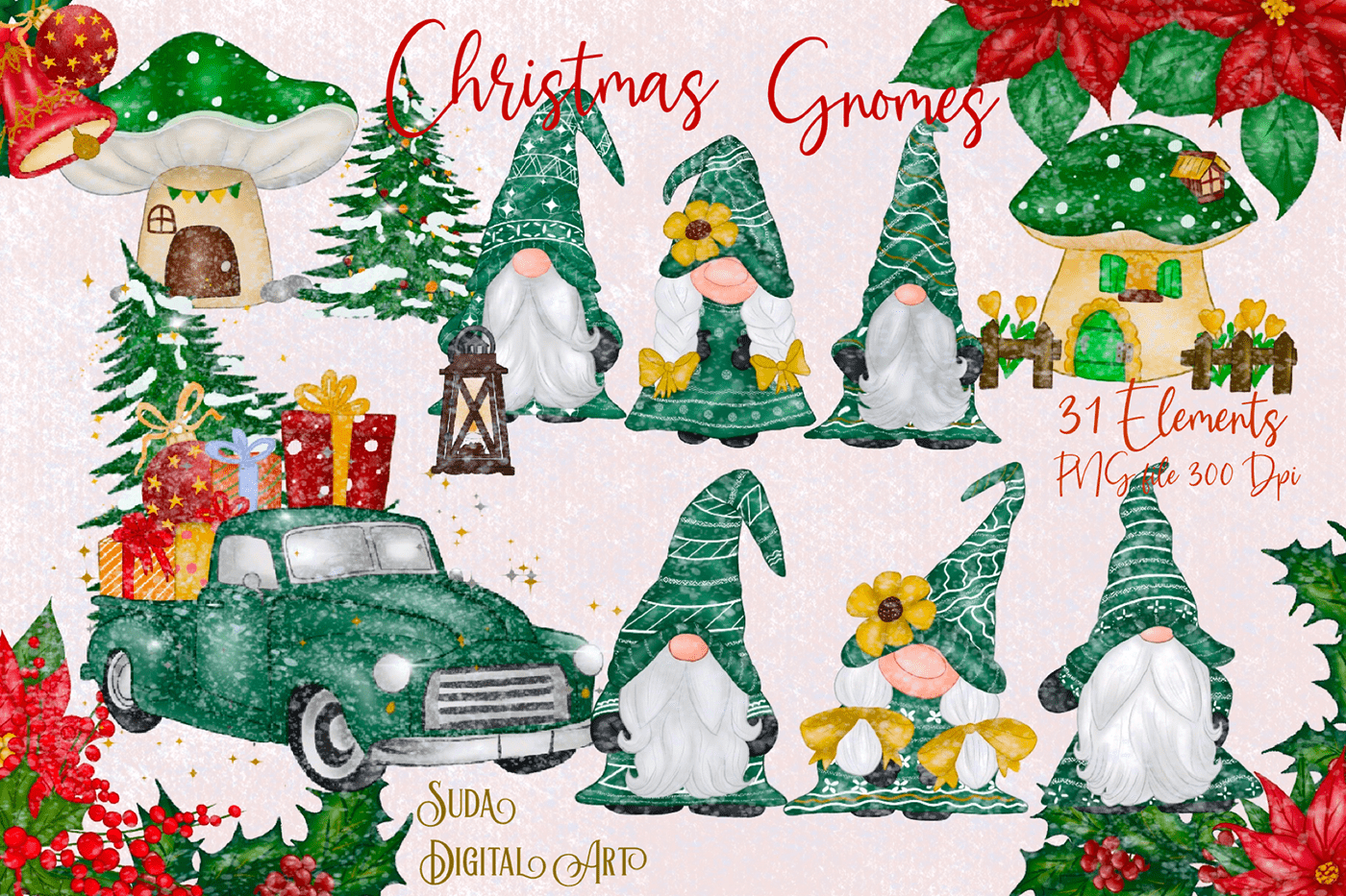 Christmas gnomes graphic happy christmas Happy Holidays happy new year Merry Christmas