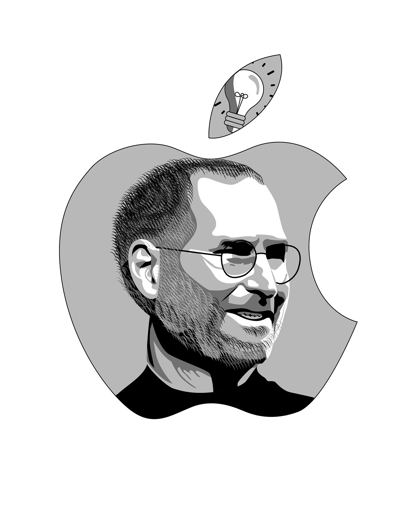 adobe illustrator apple Creativity Digital Art  ILLUSTRATION  Steve Jobs