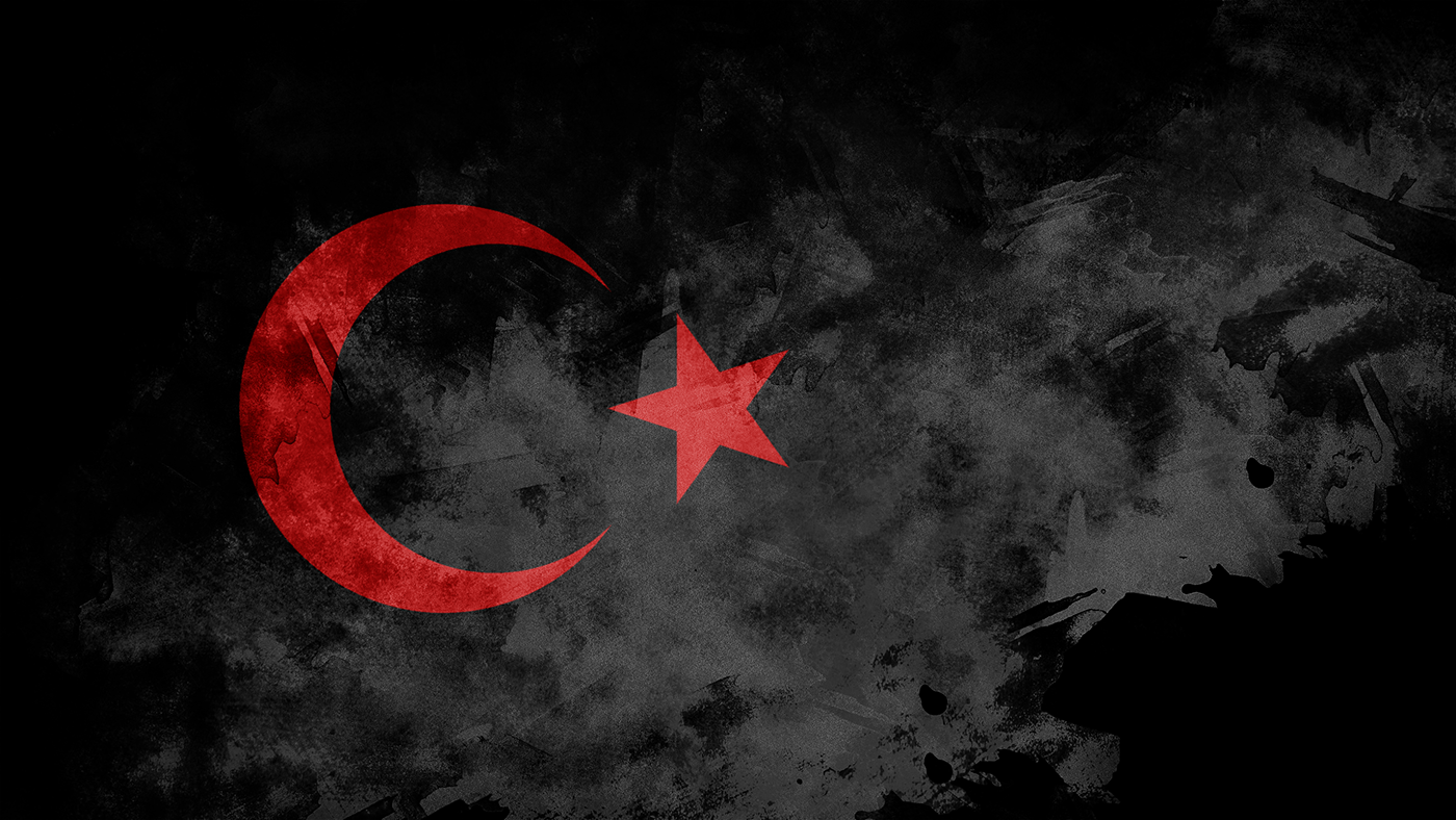 turk turkic grunge flag wallpaper dark version