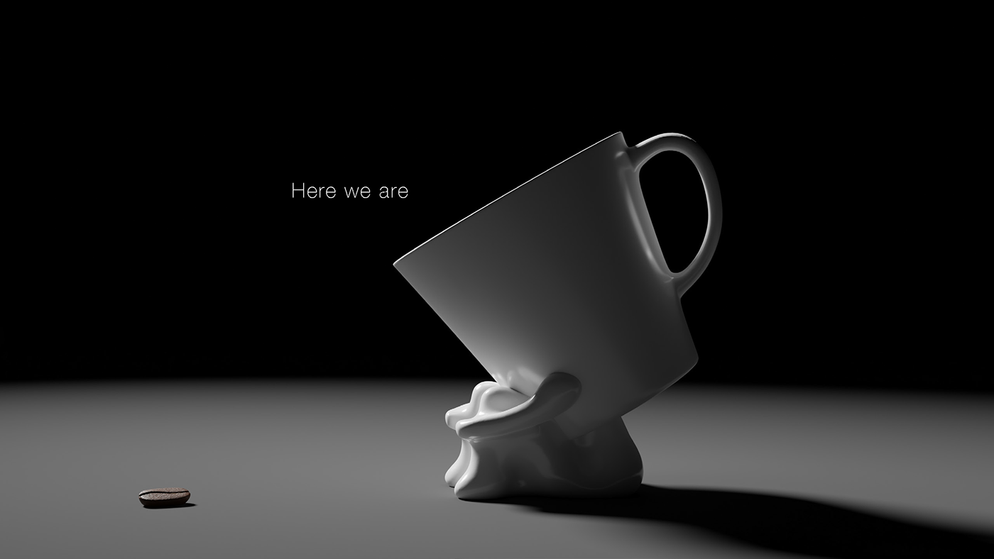 3D Coffee concept cup design espresso Mug  Render visual identity