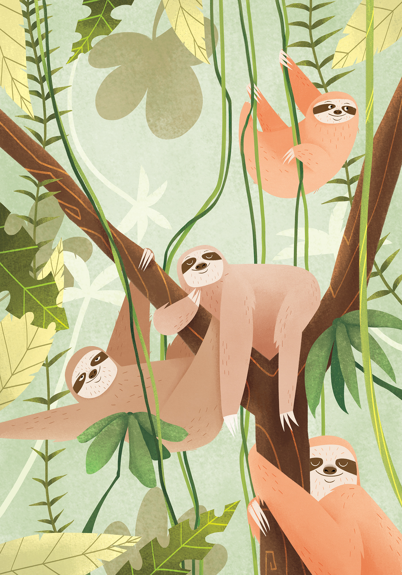puzzle sloth flamingos Nature children toys pieces trees plants Magical