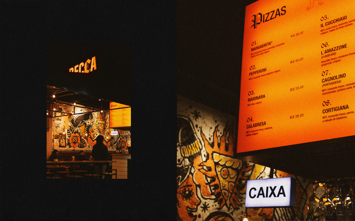 bar brand identity Food  logos Packaging Pizza restaurant visual identity