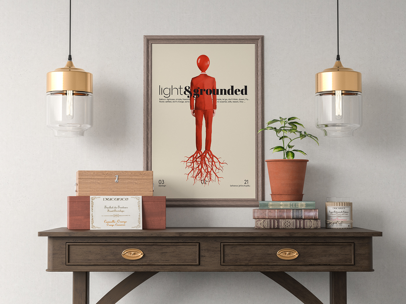 affiche balloonhead dualism duality Interior poster Poster Design red redballoon walldecor