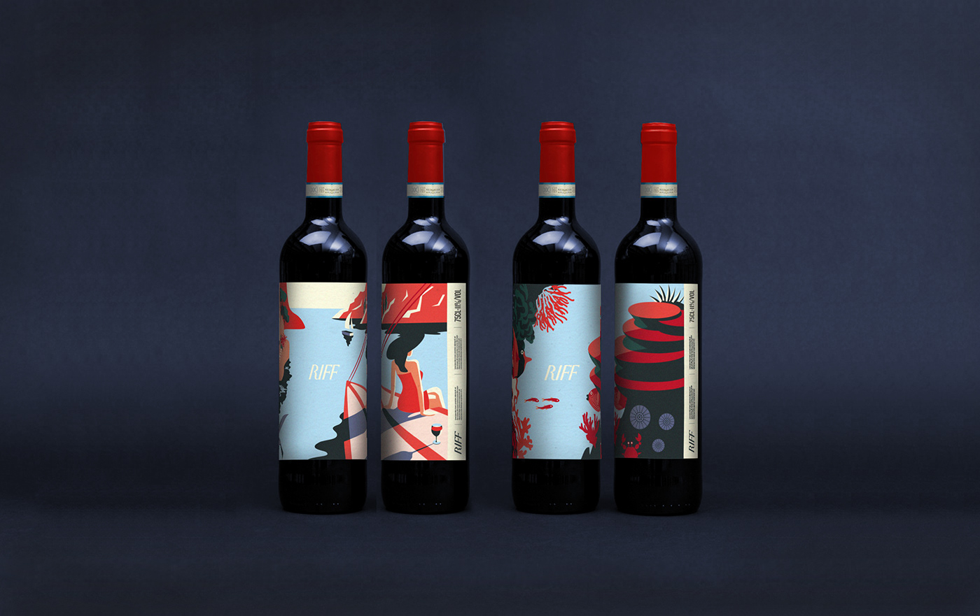 Italy wine winelabel Nature illustrations Holiday risography Packaging ILLUSTRATION  Flora and Fauna mediterranean