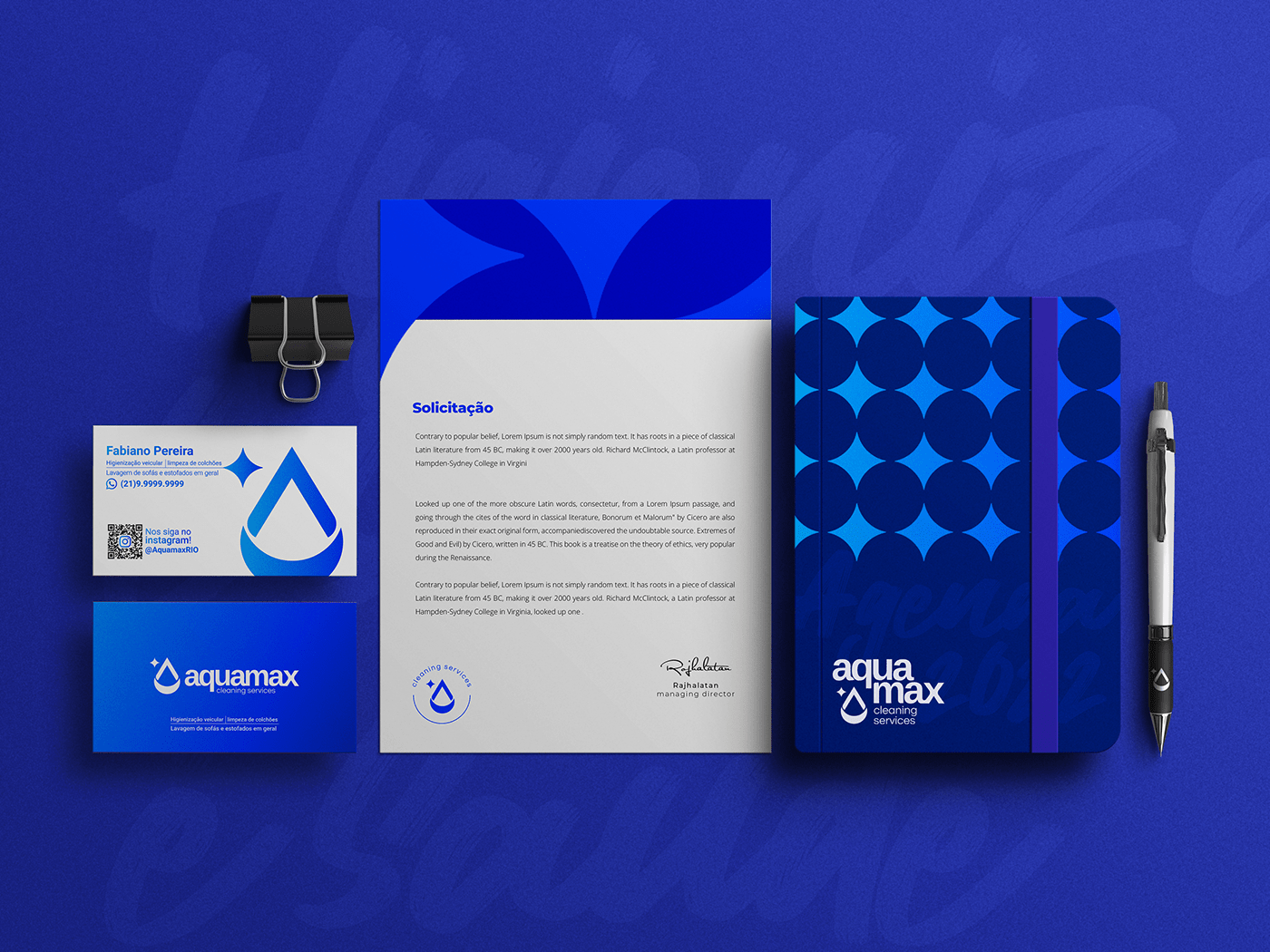 aqua Brand Design Branding design cleaning cleaning services identidade visual Limpeza Logo Design Logotipo visual identity