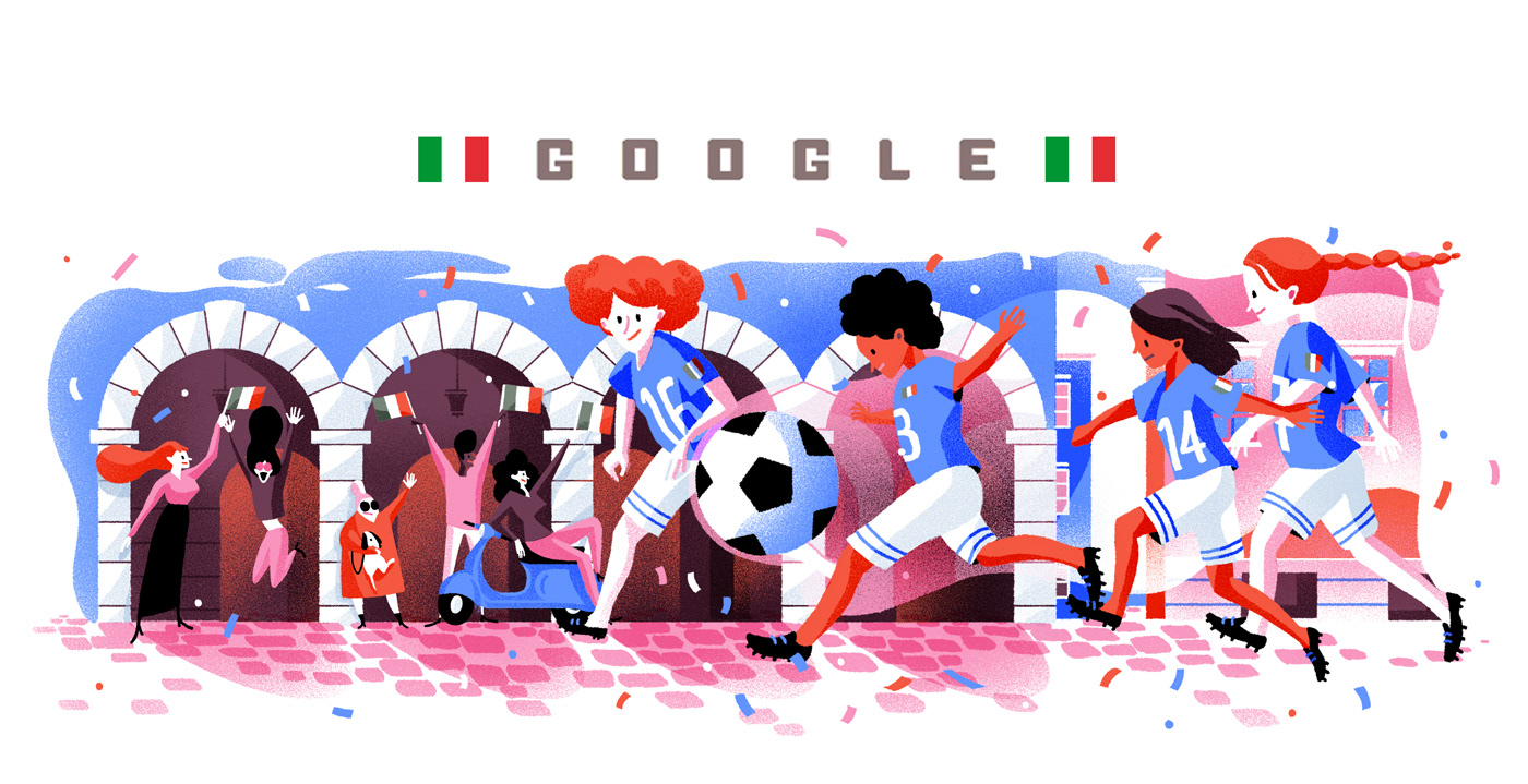 city doodle football google googledoodle ILLUSTRATION  Interned Italy sport WorldCup