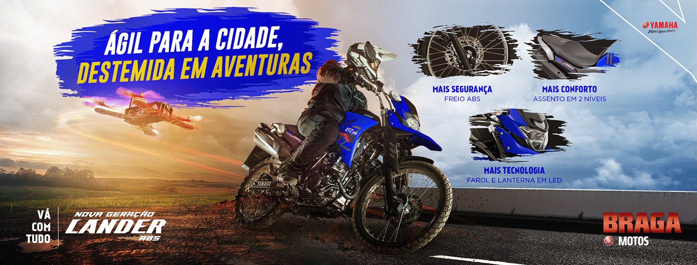 Braga Motos Motos lander motocicleta online publicidade