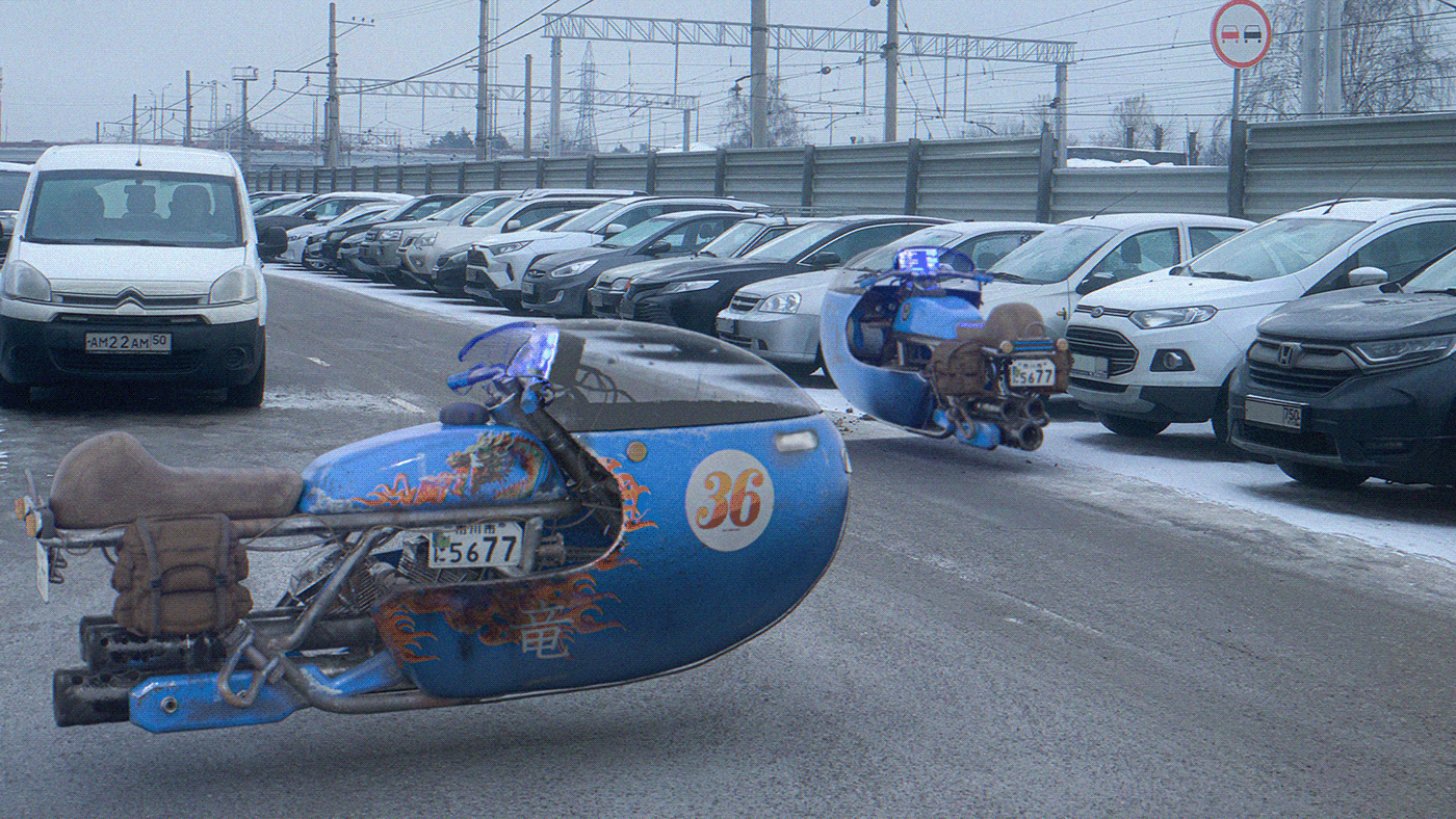 3D motorcycle Bike Bicycle race 3d modeling visualization Render cinema 4d CGI