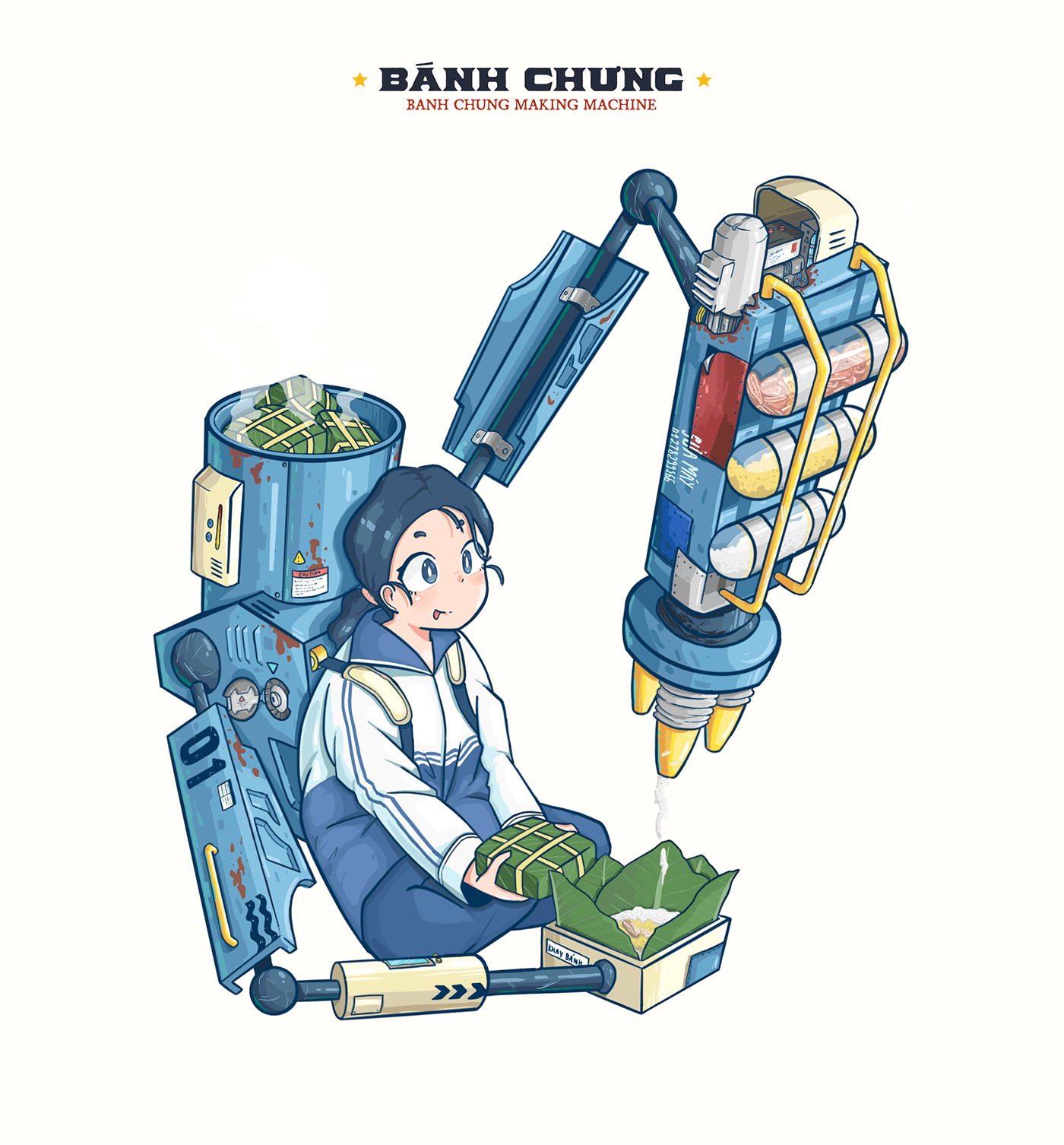 ILLUSTRATION  Digital Art  Character design  cartoon vietnam vintage Retro futuristic Scifi robot