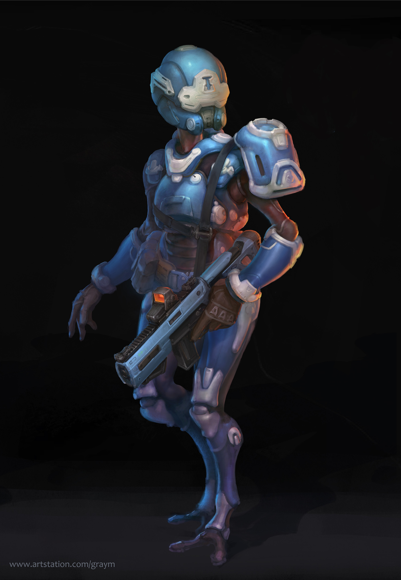 alien blue armor  sci-fi sci-fi character Loot props sci-fi helmets helmets rpg