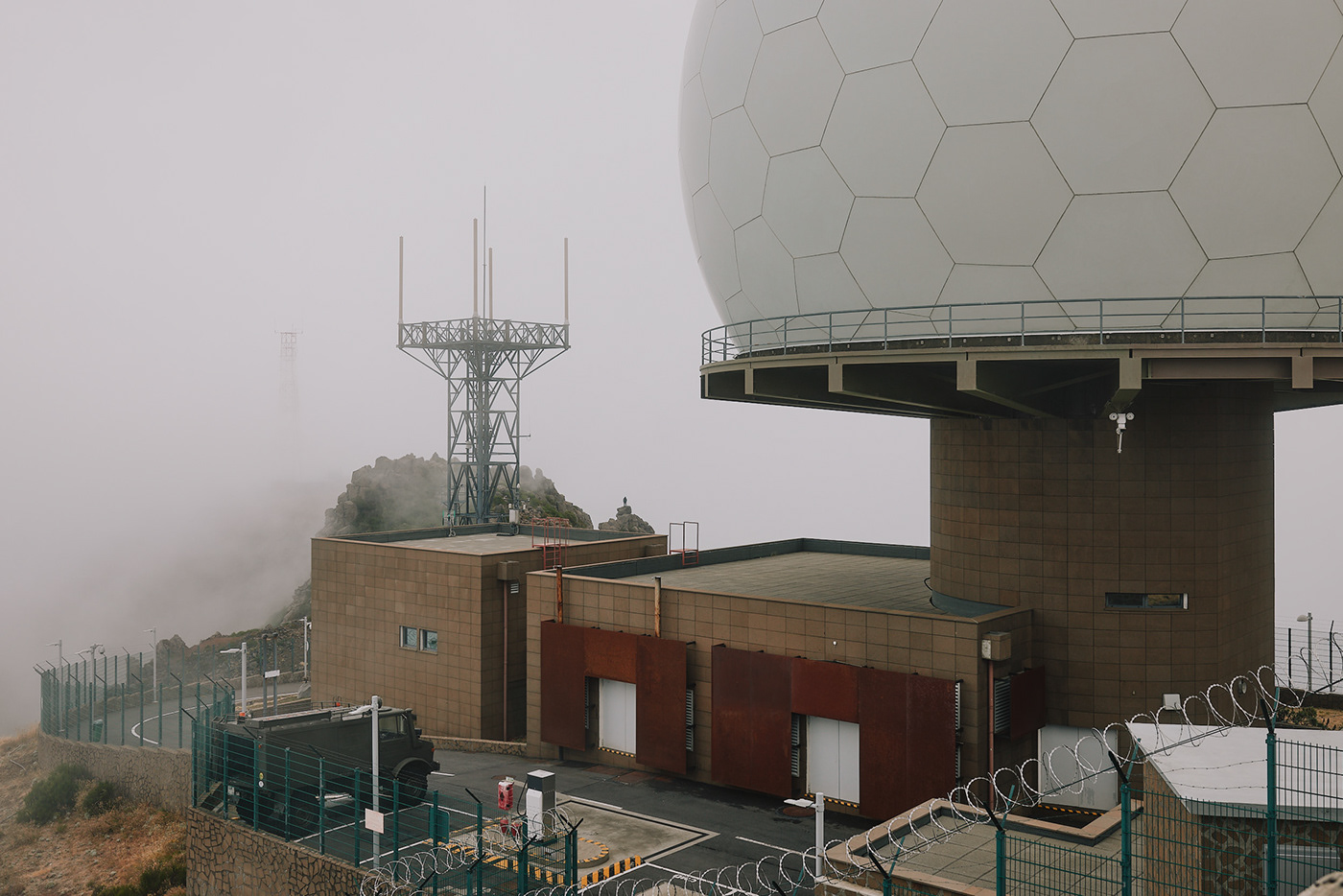 air force architecture dome fog Landscape Military mist Photography  radar STATION