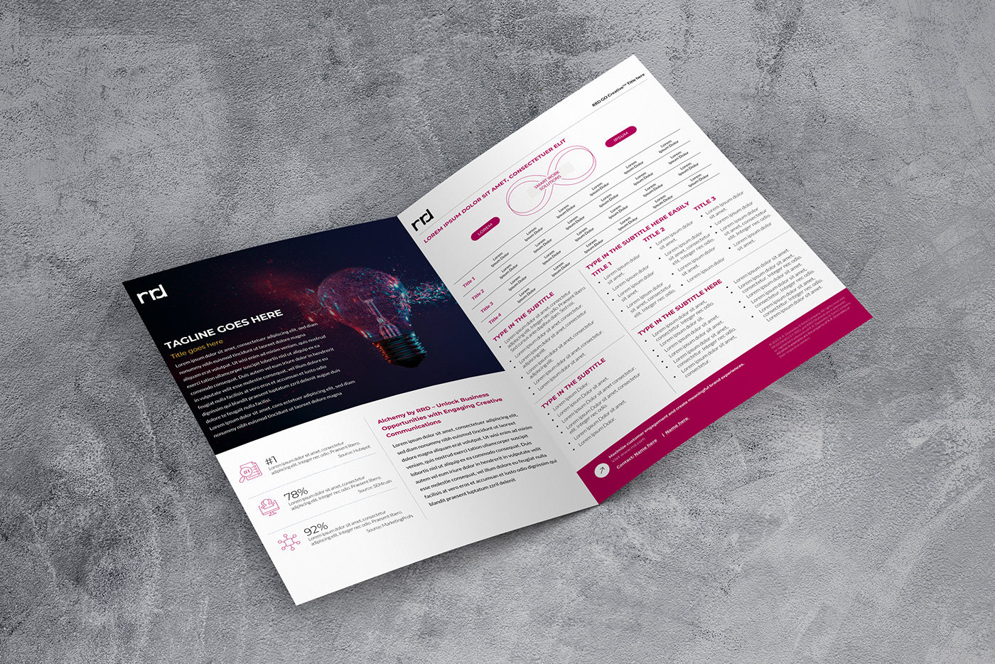 brochure design Marketing collateral presentation template standee design