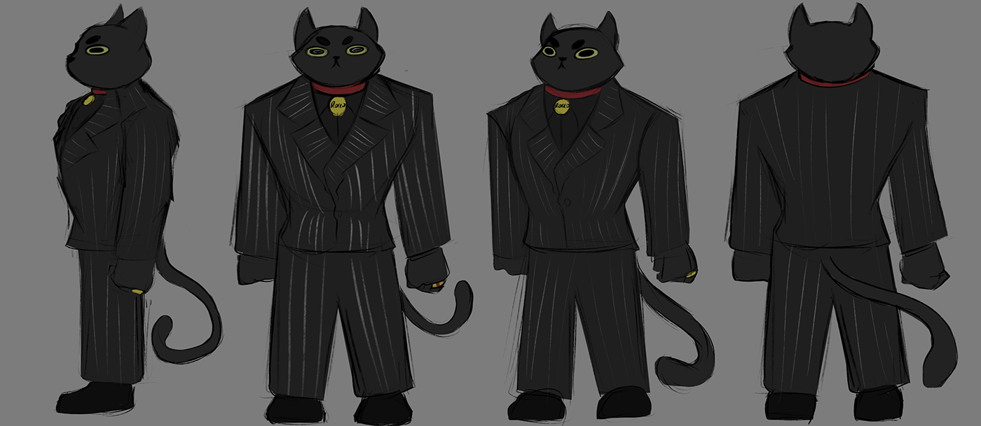 concept art Character design  cats Turn around s