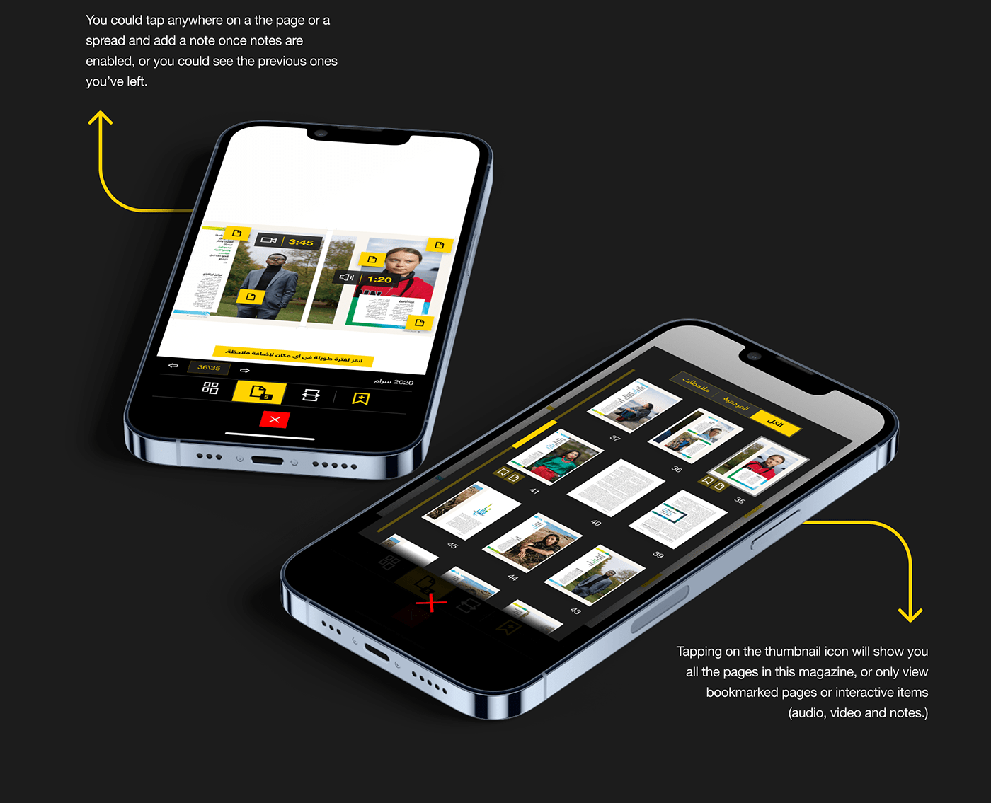 android arabic ios magazine Mobile app Tablet app UI/UX user experience user interface