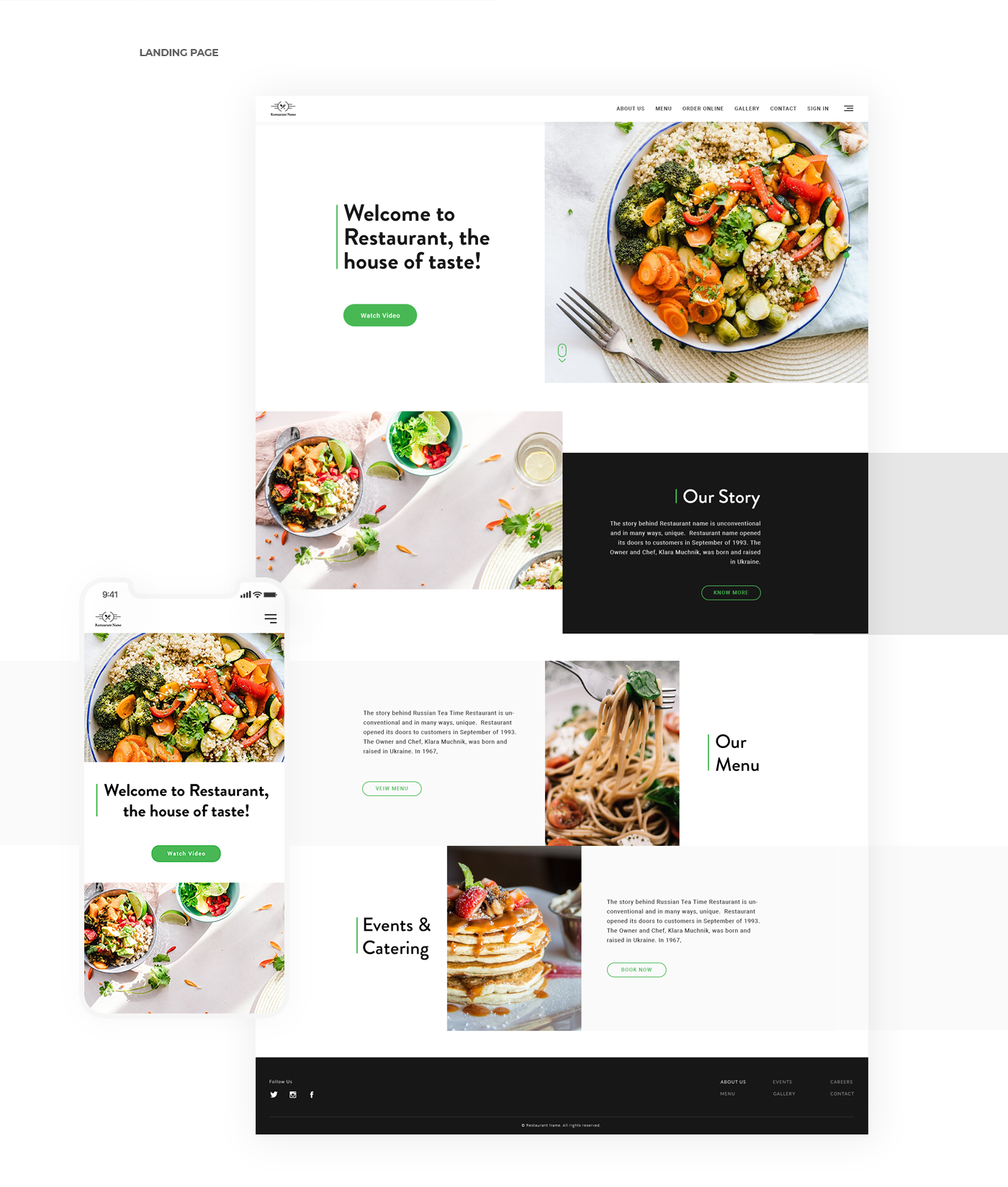 restaurant Website Design menu UserInterface user experience Website dribbble Behance