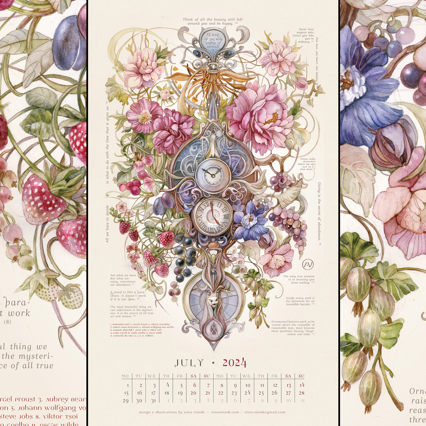 ILLUSTRATION  Drawing  concept art calendar design botanical floral watercolor Nature