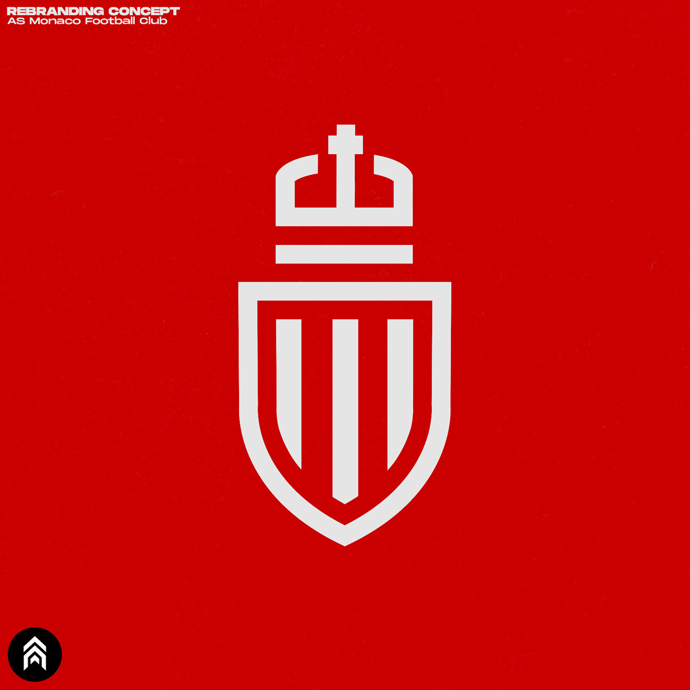 diseño equipo escudo Futbol minimalismo Monaco rebranding