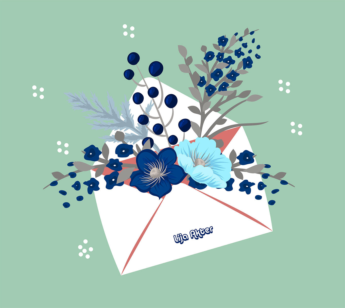 envelope design floral Flowers Nature vector