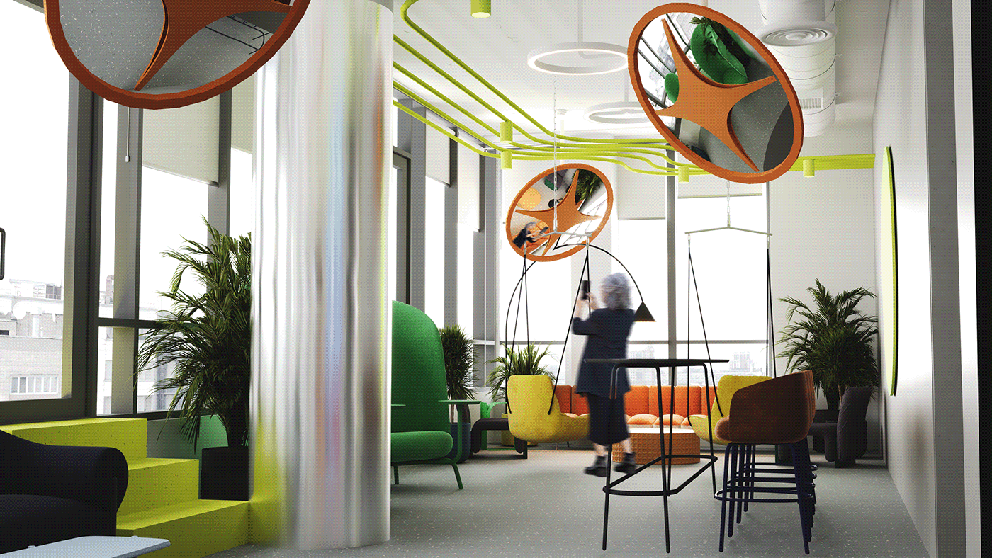 Office Design IT office interior design  visualization corona terrace вк yandex яндекс вконтакте