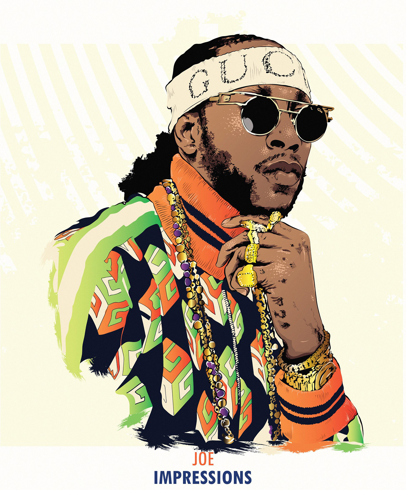 portrait vector  portrait digitalportrait Kenyan art hiphop hiphop art pop gold chains 2 chains rapper