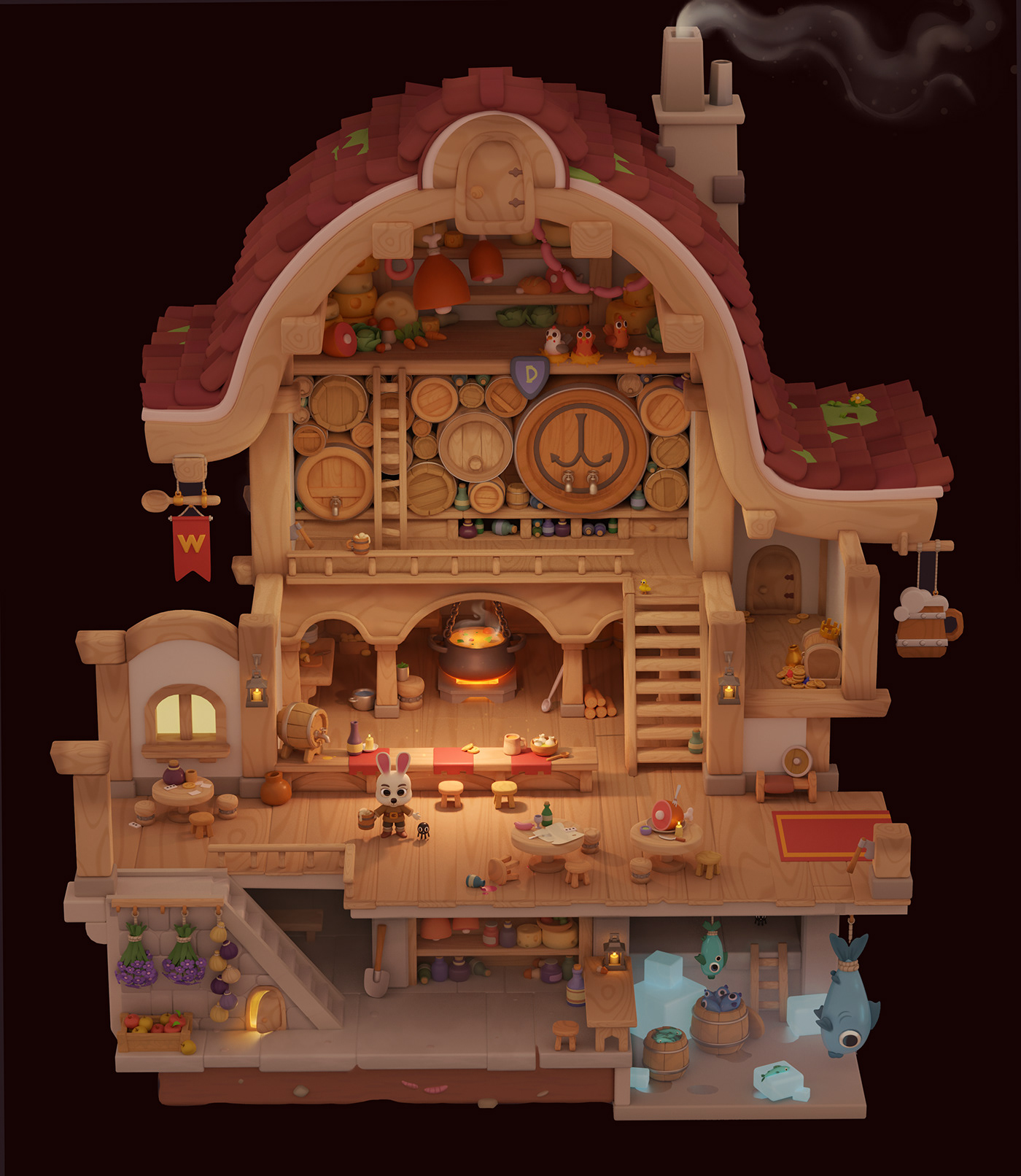 3D blender conceptart cool game gameart indoor Render sweet Tavern