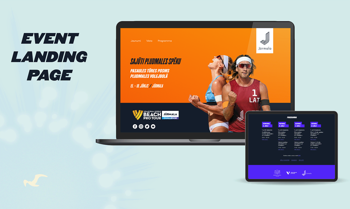 branding  campaign sports Web Design  banner venue design Latvia Event beachvolley volleyball
