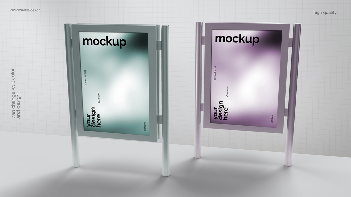 billboard city free light lightbox mock-up Mockup poster Street template
