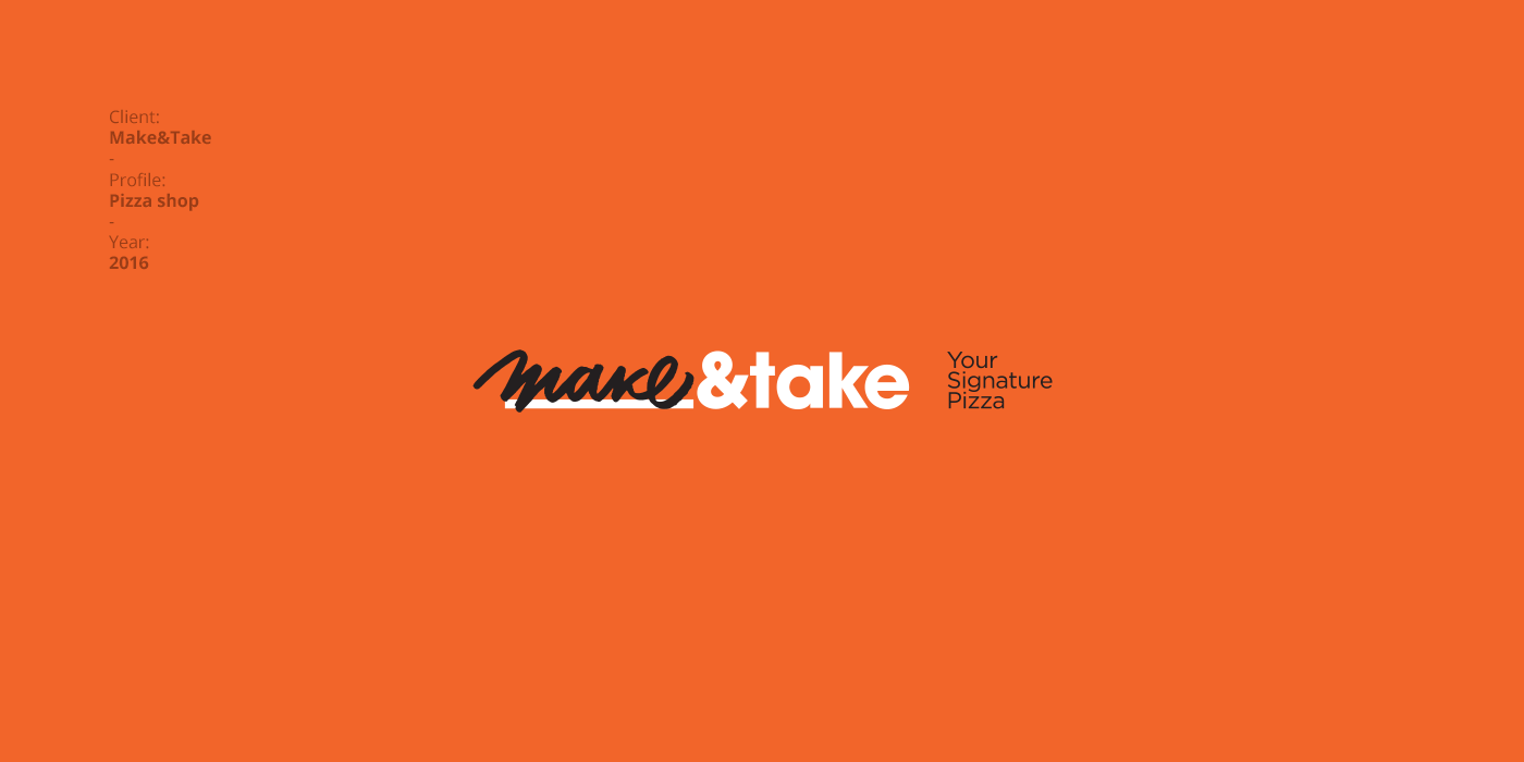 Pizza make&take signature logo visual identity