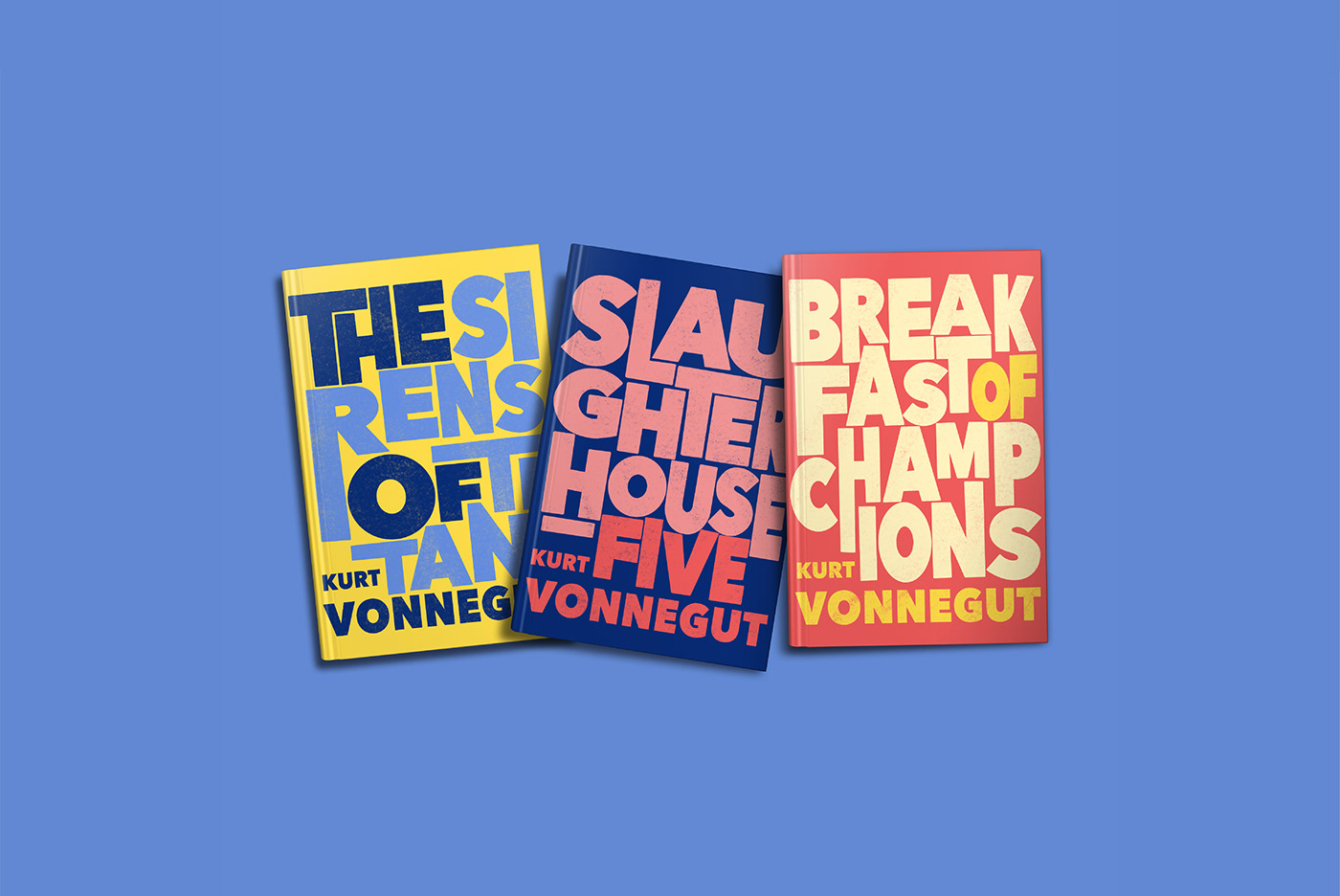 book cover book design breakfast of champions Kurt Vonnegut of titan Slaughterhouse-Five The sirens type typo typography  