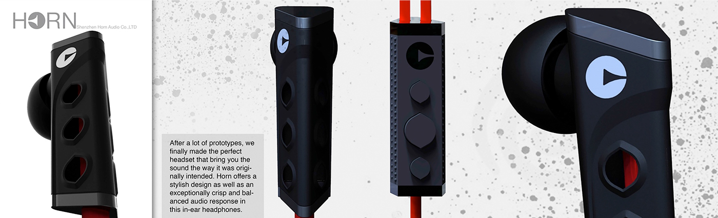 industrial design  headsets red bass running music hatillari headphones earphones