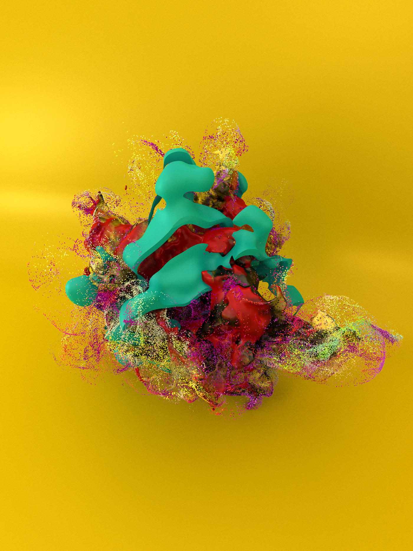 particles Pyro yellow abstract simulations fluids volumes 3D fx