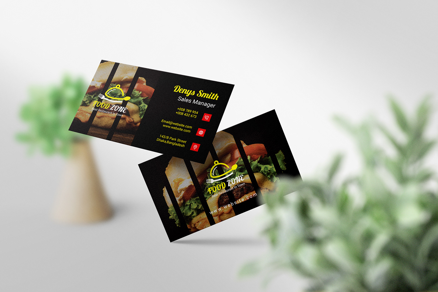 business business card Business card design Business Cards card design Food  restaurant visiting visiting card