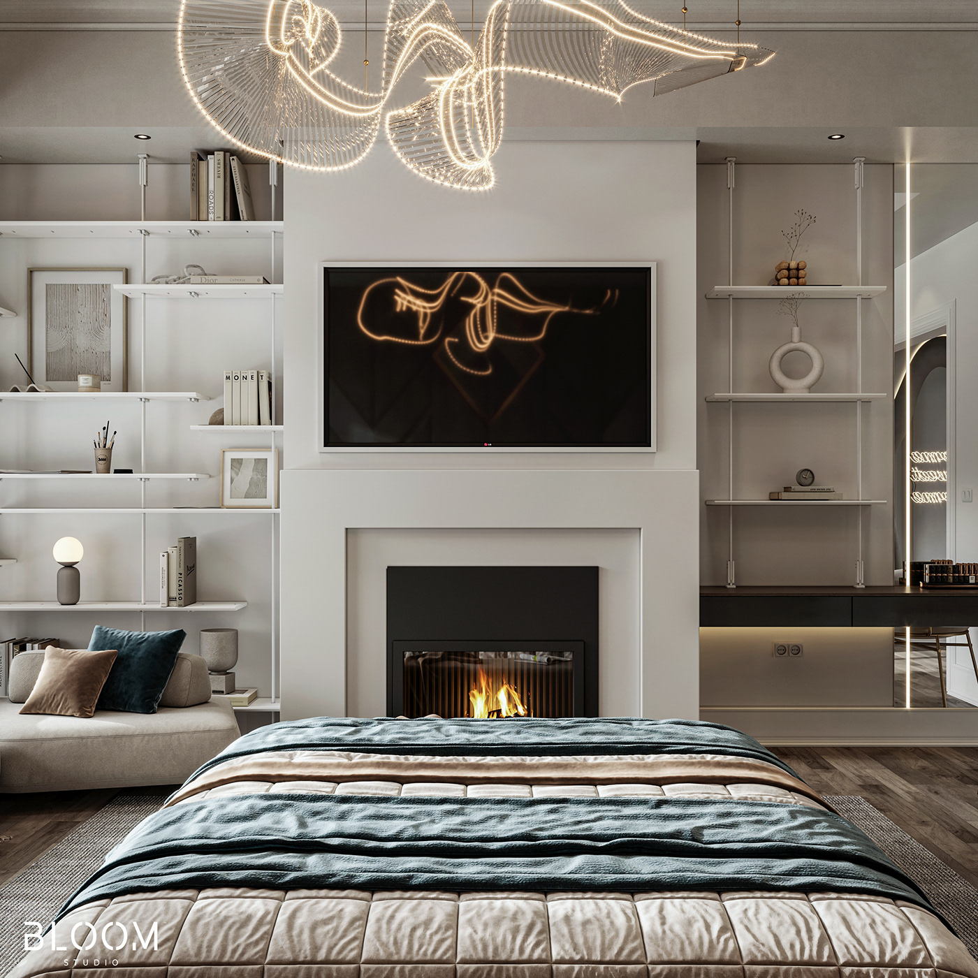 3D architecture Photography  visualization bedroom interior design  modern Canada CGI Render
