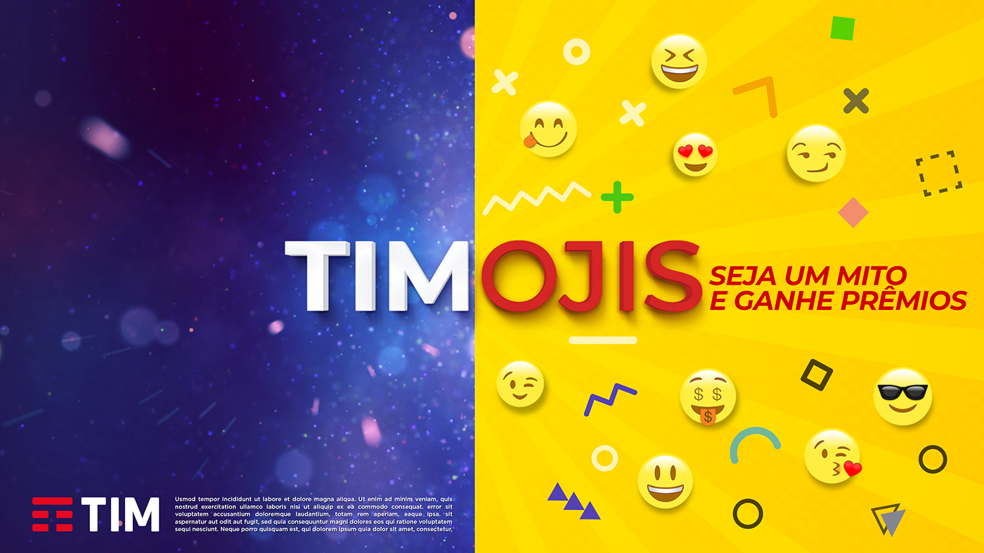 TIM Emojis yellow blue branding 