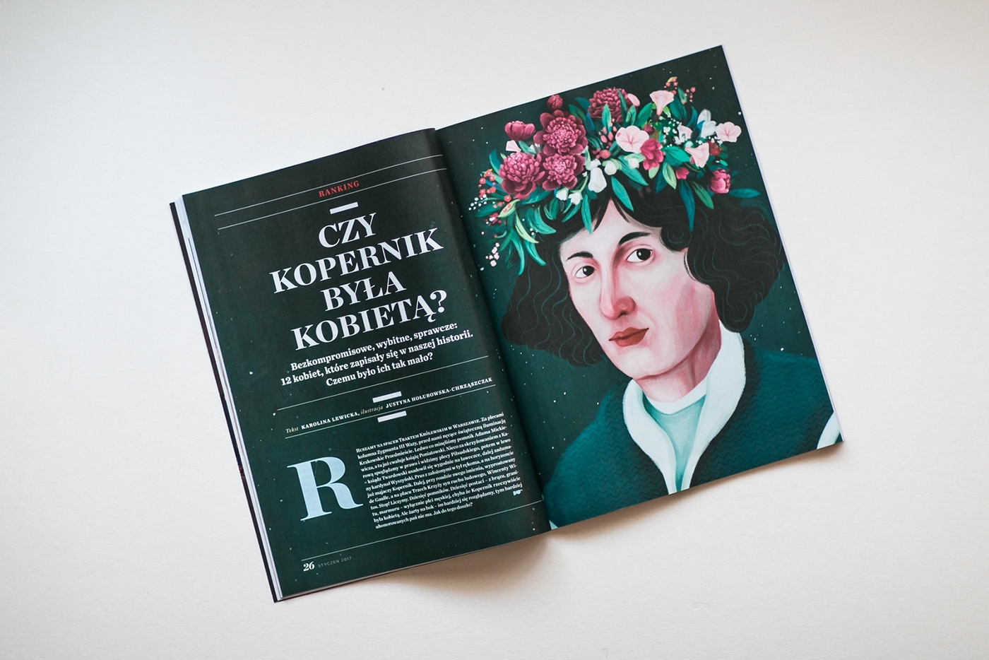 copernicus wreath stars ILLUSTRATION  polish Newsweek Newsweek Polska Kopernik portrait