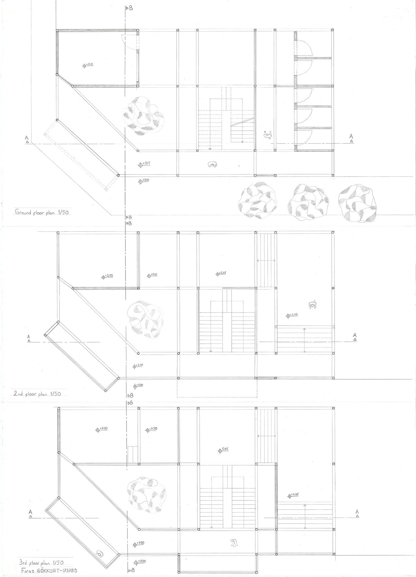 concept design Drawing  handdrawing plans sections technical drawing Render rendering