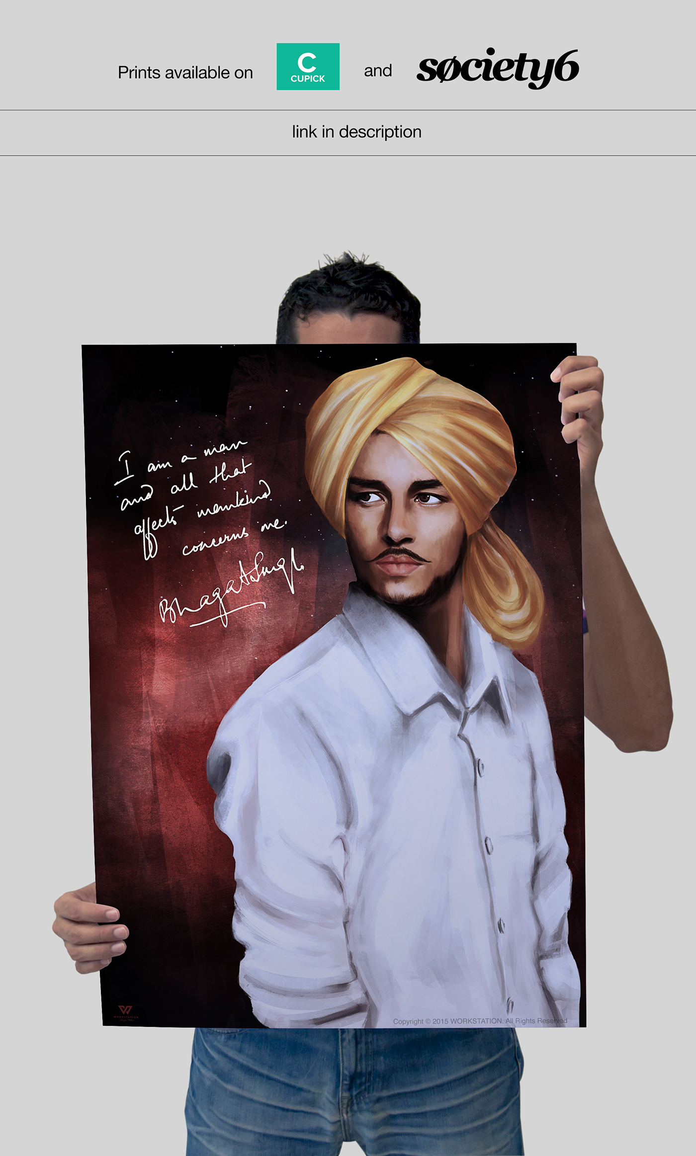 bhagat singh poster India Independence Day freedom design digital paiinting