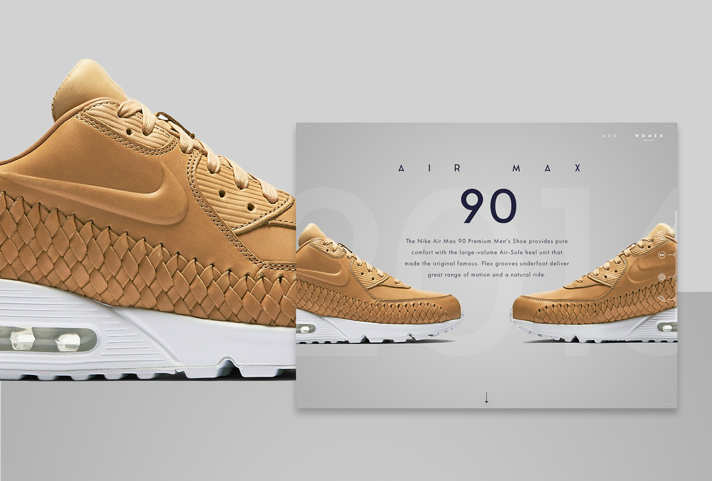 Nike air max tablet store shoes 3D map card sneakers interaction