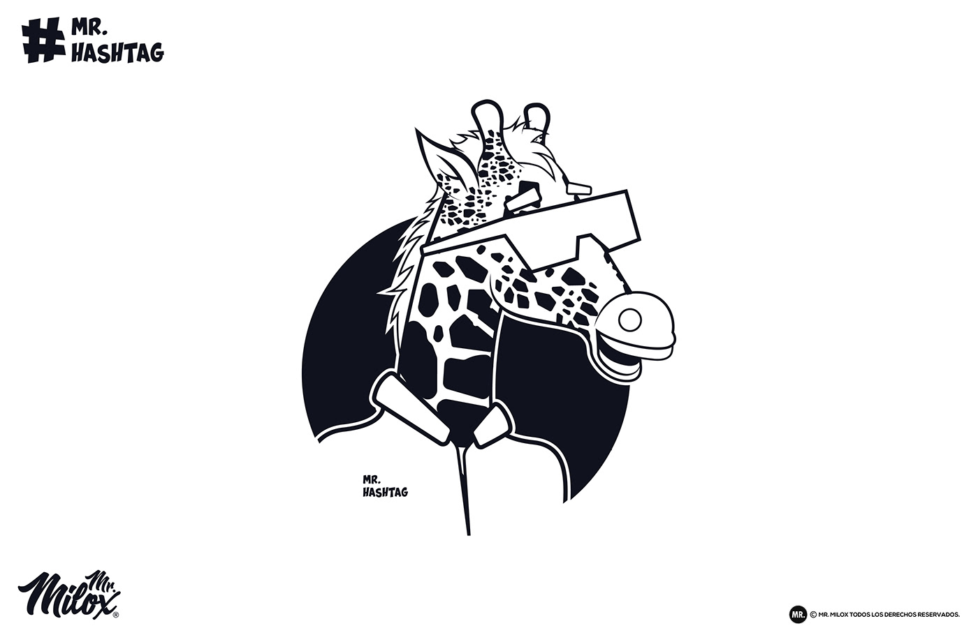 ilustracion mrhastag mr.milox mrmilox girafa logo ilustration