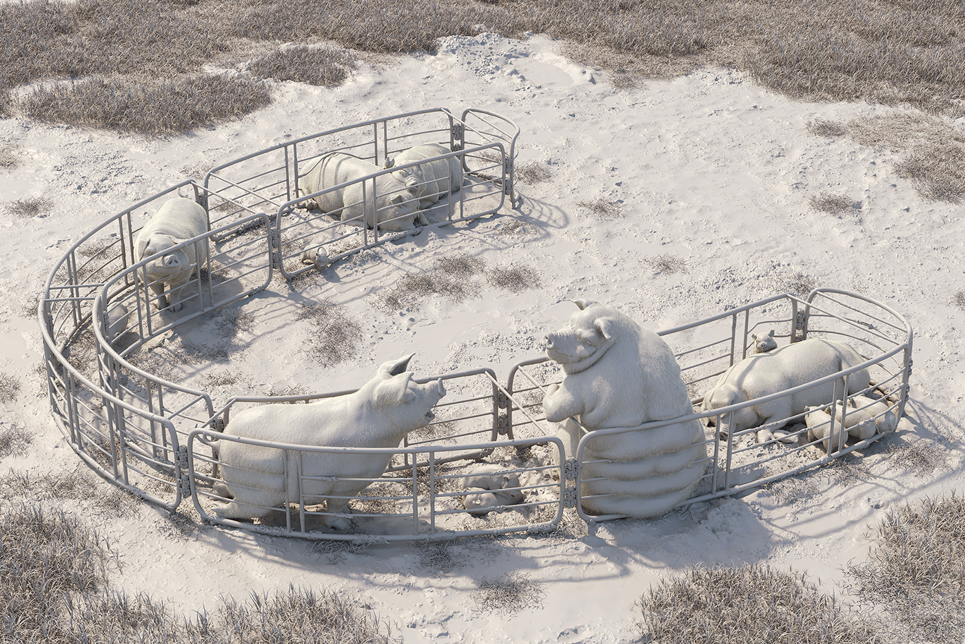 pig realistic CGI 3D goat Awards digitalart retouching  ILLUSTRATION  toothbrush