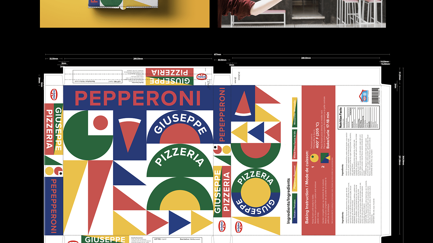 Food  Packaging Pizza pizzeria rebranding design dr oetker Giuseppe pizzeria Pack restaurant