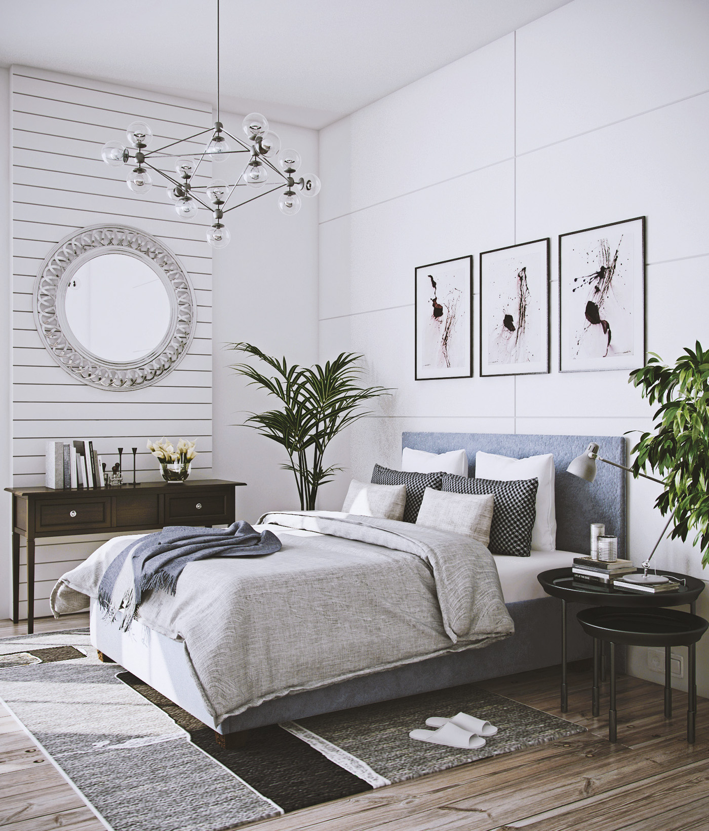 3D Interior bedroom 3D Visualization